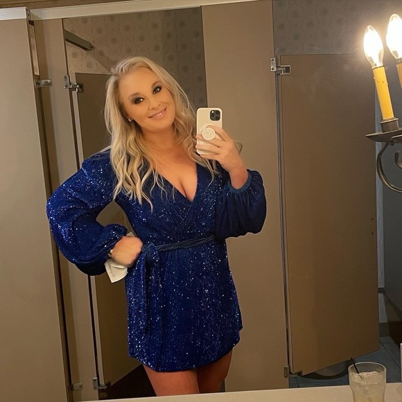 Retrofete Julie Dress Scarlet dress blue size large - Picture 2 of 2